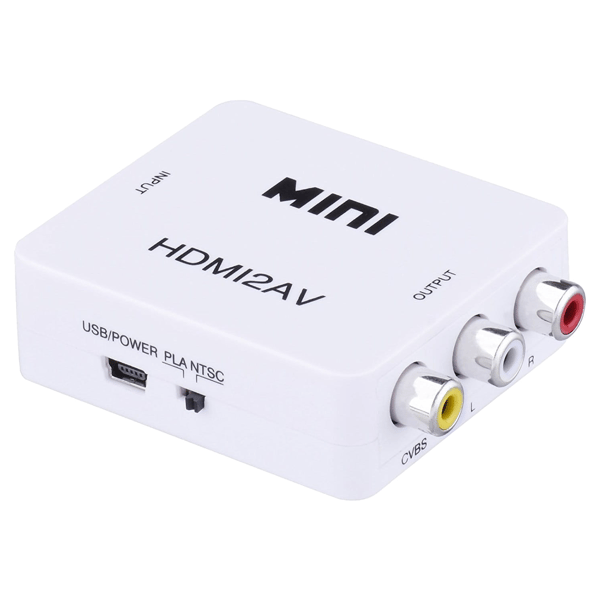 HDMI til AV billedkonverter med 3x RCA adapter