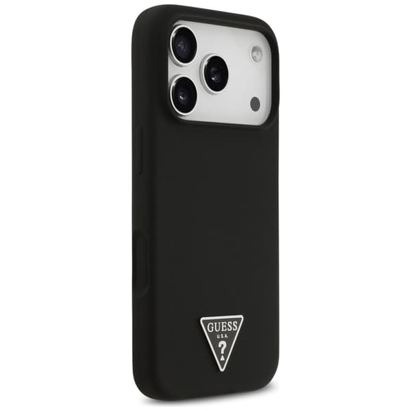 Guess Silikone Trekantet Logo MagSafe - iPhone 17 Pro Etui (Sort)