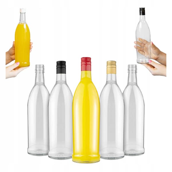 10x Iskra glasflaskor 500ml för alkohol, juice, vin, likörer, present