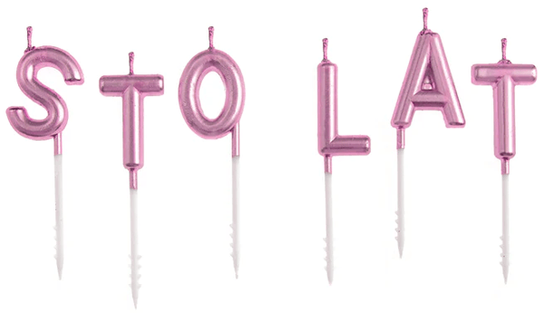 Födelsedagsljus med texten HAPPY BIRTHDAY roséguld
