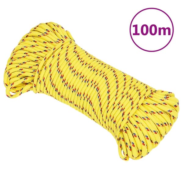vidaXL Segelrep, Gul, 4 mm, 100 m, Polypropylen