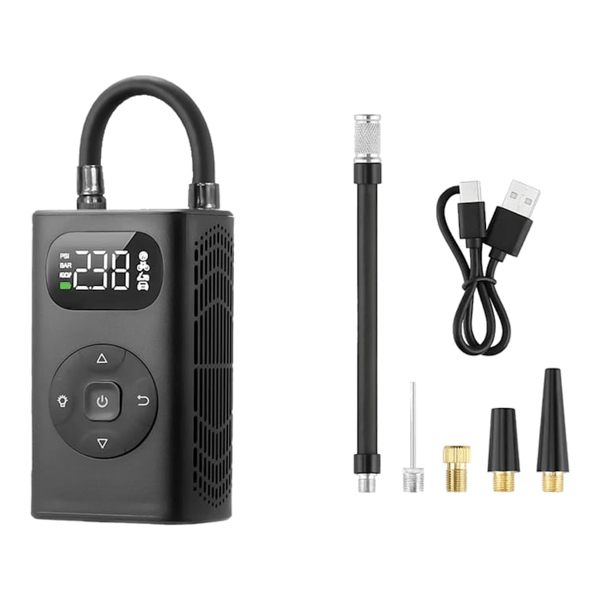 Elektrisk bilpump + USB-powerbank bärbar kompressor lykta