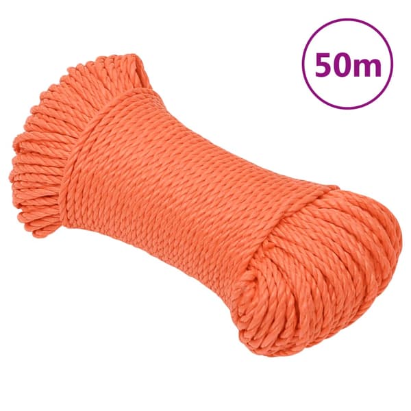 vidaXL arbejdsreb, orange, 3 mm, 50 m, polypropylen