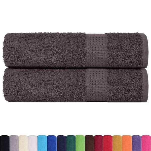 vidaXL badehåndklæder, 2 stk., antracit, 100x150 cm, 100% bomuld