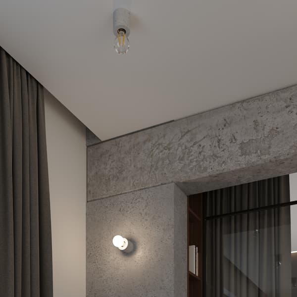 Loftlampe Sensix 1 E27 grå beton Lumilo 06.603.78