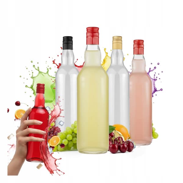 5x Monopoly glasflasker 700ml perfekte til hjemmelavede alkoholtinkturer 0,7l