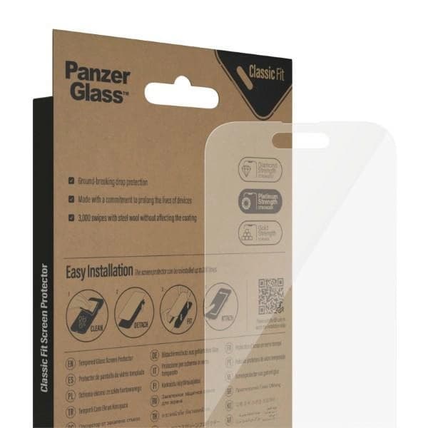 PanzerGlass Classic Fit antibakterielt glas til iPhone 14 Pro