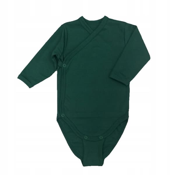 Sæt med kuvertbody str. 56 + bodysuitforlænger 12 cm helt grøn