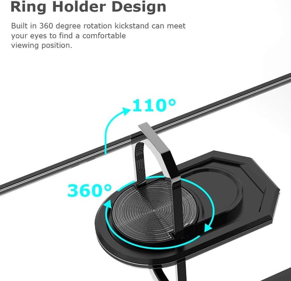 ETUI TIL SAMSUNG GALAXY S21+ SORT RAMME TRANSPARENT BAGSIDEN + RING