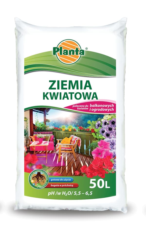 Planta-multaa parveke- ja puutarhakukkille pH 5,5-6,5 50 l