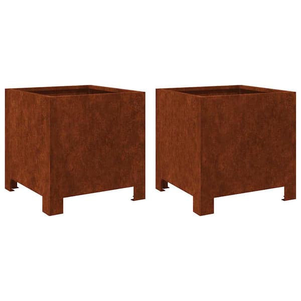 vidaXL havepotter 2 stk. 30x30x30 cm cortenstål