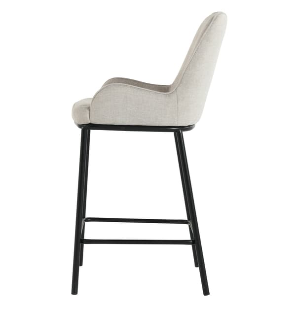 SANTO polstret halv skammel, lys beige stof