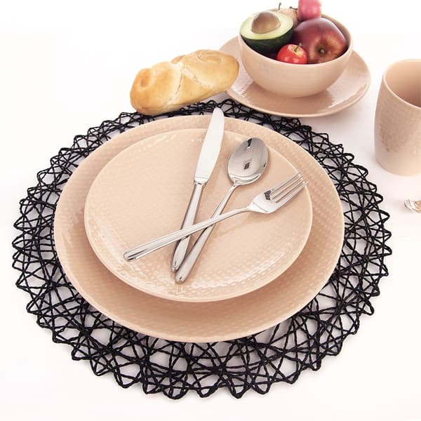 Pappersbordsmatta rund svart 35 cm