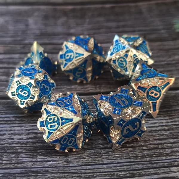 RPG Dice Angel Set med 7 metalltärningar