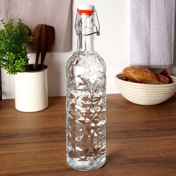 Glasflaske med klemme 1,1 l