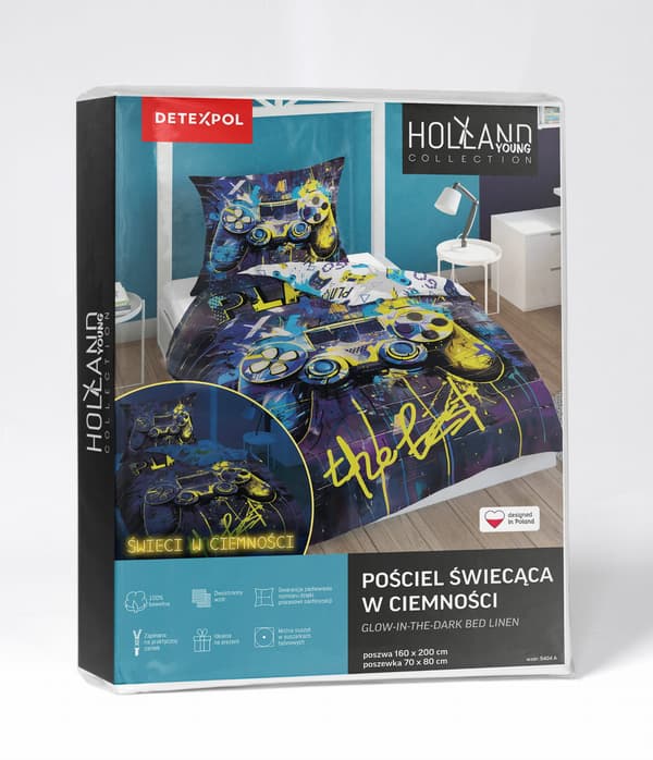 Selvlysende sengetøj 160x200 Gamer Pad til konsolspil