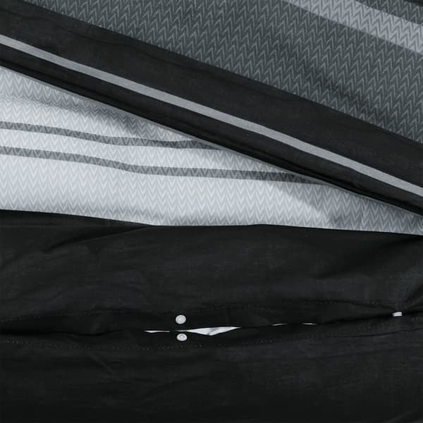 vidaXL sengetøjssæt, sort og hvid, 260x240 cm, bomuld