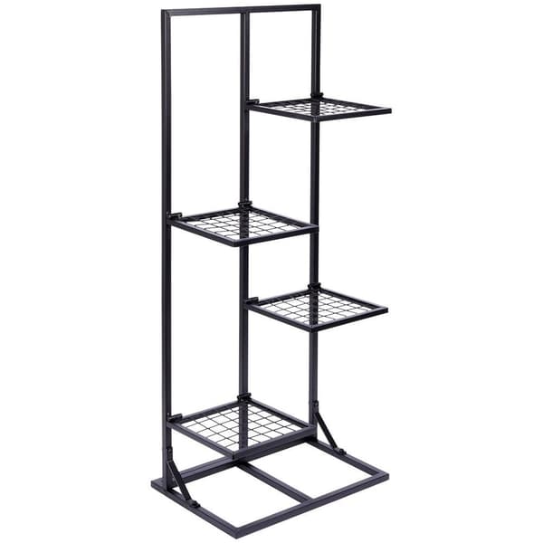 Blomsterstand metal sort 4-niveau 102 cm