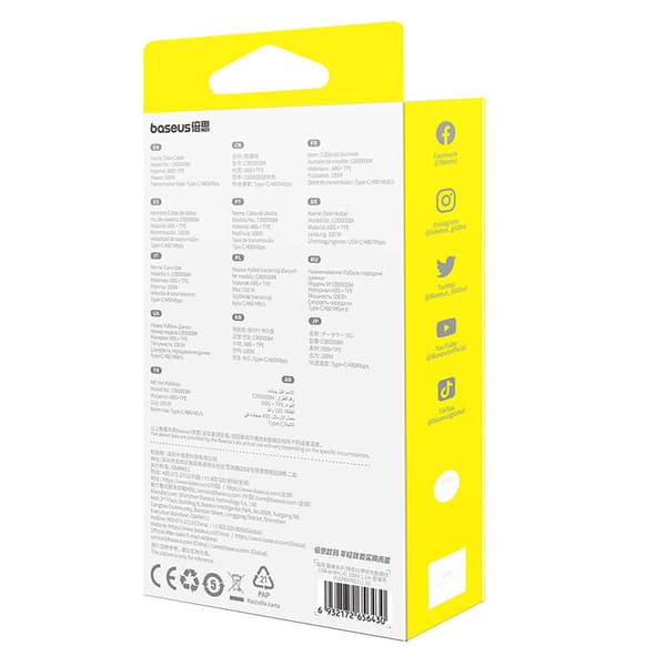 Baseus Free2Draw USB til M+L+C 3-i-1-kabel 100W, 1,1 m (sort)