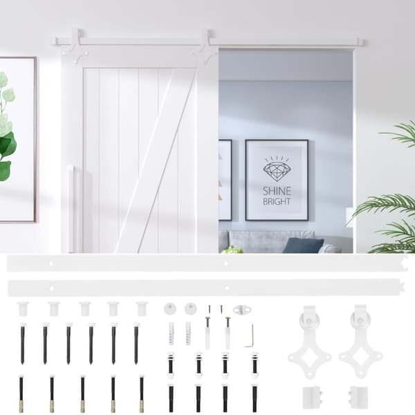 vidaXL Skjutdörrsinstallationssystem 183 cm stål vit