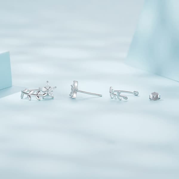 K242 Blomkristallörhängen i silver 925