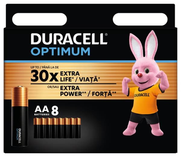 DURACELL Optimum AA-batterier 8 stk.