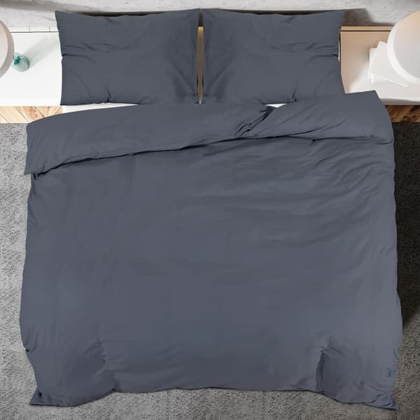 vidaXL Bäddset, Antracit, 155x220 cm, Bomull