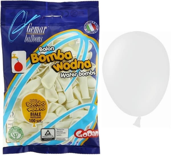 Vattenbombsballonger vita 100 st.