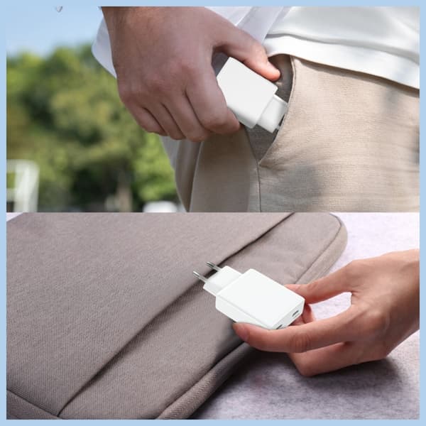 4smarts PDPlug Slim Dual 65W GaN 2xUSB-C Väggladdare Vit