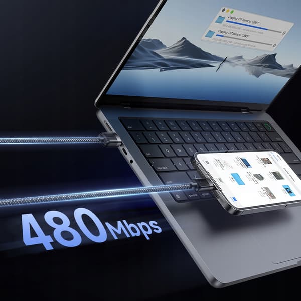 MCDODO Oplader USB Lightning Kabel Hurtig Opladning til iPhone 1M LED