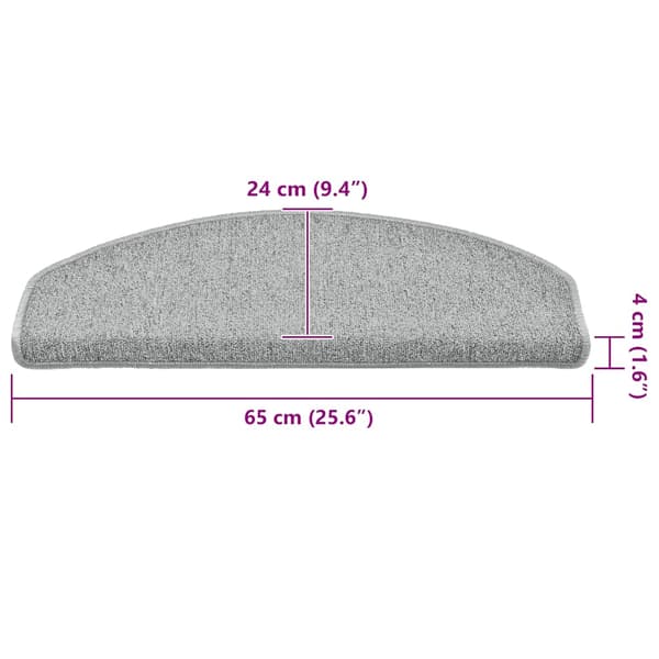 vidaXL trappemåtter 30 stk. lysegrå 65x24x4 cm