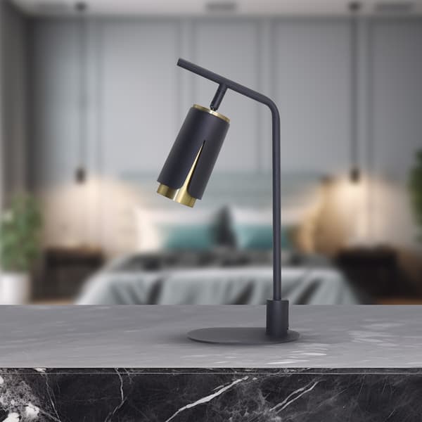 BLOMSTER SKRIVEBORDSLAMPE 1 GU10 SORT ALU MILAGRO ML0268