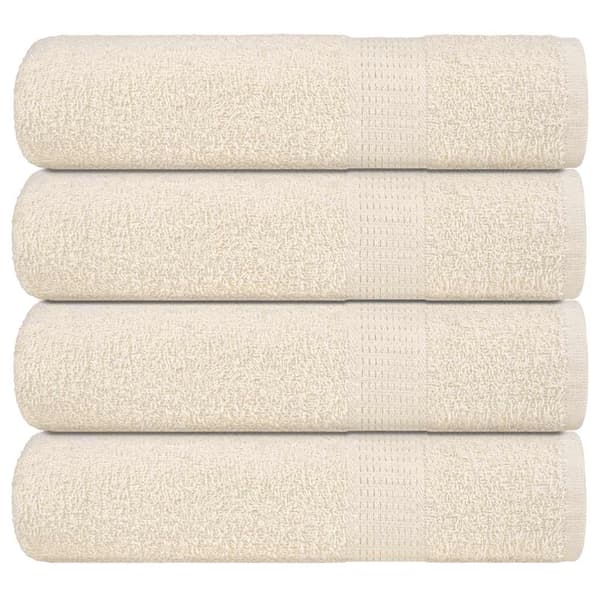vidaXL Handdukar, 4 st, Creme, 50x100 cm, 100% bomull