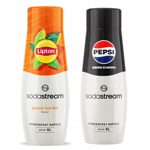 2x Lipton Ice Tea Peach Sodastream -siirappi + Pepsi MAX sokeriton