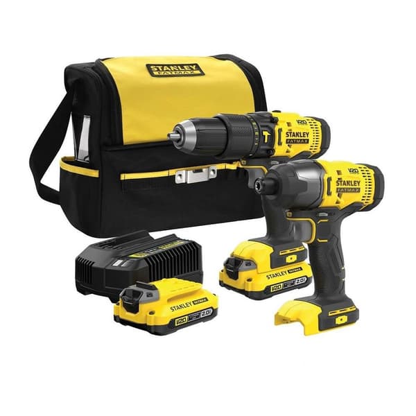 Stanley V20 FatMax bore-/skruemaskinesæt, 2x2 Ah, gul