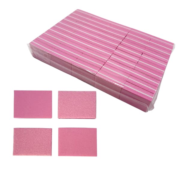 Mini nagellackblock rosa 100/180 polermaskin 50 st.