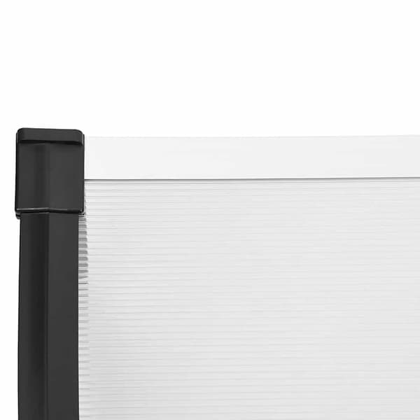 vidaXL dørmarkise sort og transparent 396x90 cm polycarbonat
