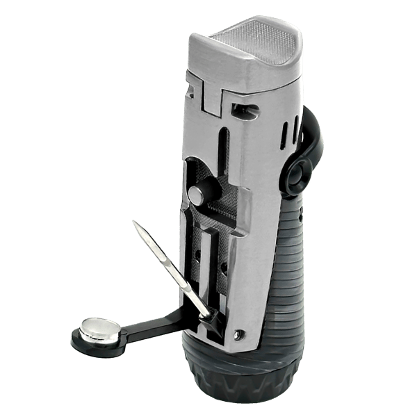 RONSON BORA SILVER BLACK 2 JET lighter med cigarpunch, jet