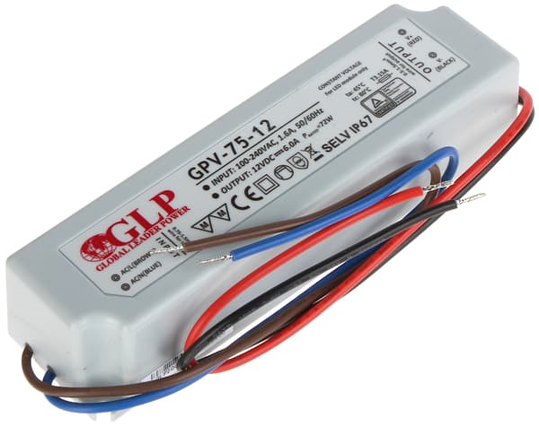 Skiftestrømforsyning 12V/6A/GPV