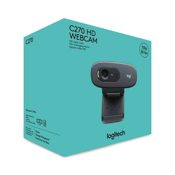 Logitech HD Webcam C270, 720p, Mørkegrå