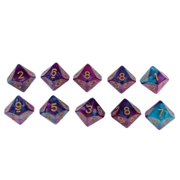 Gummiberry RPG terninger Tisidet D10 terninger 0-9