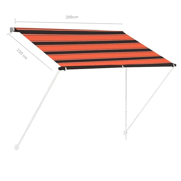 vidaXL Rullattava markiisi 200x150 cm oranssinruskea