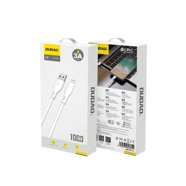 Dudao USB / Lightning 3A kabel 1m hvid (L2L 1m hvid)