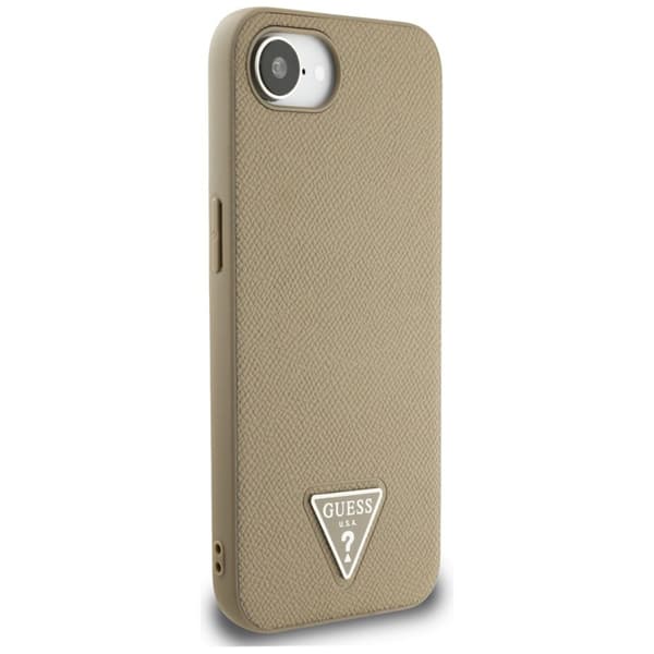 Guess Grained Triangle MagSafe – Skal till iPhone 16e (Brunt)
