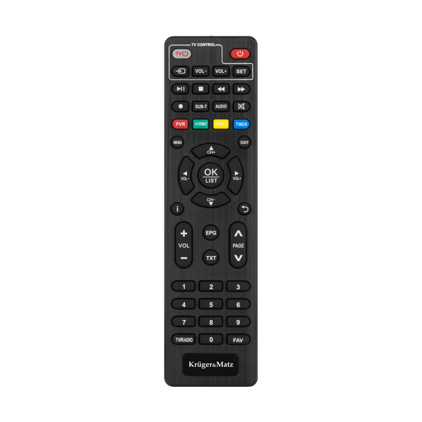 Fjärrkontroll för Kruger&Matz DVB-T2 KM0550D dekoder/tuner