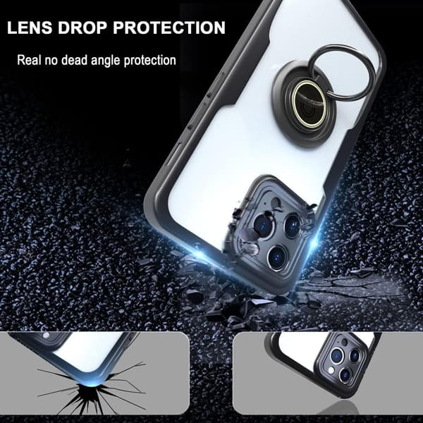 ETUI TIL APPLE IPHONE 11 PRO SILIKONE RAMME SORT HÅRD BAGSIDEN 360