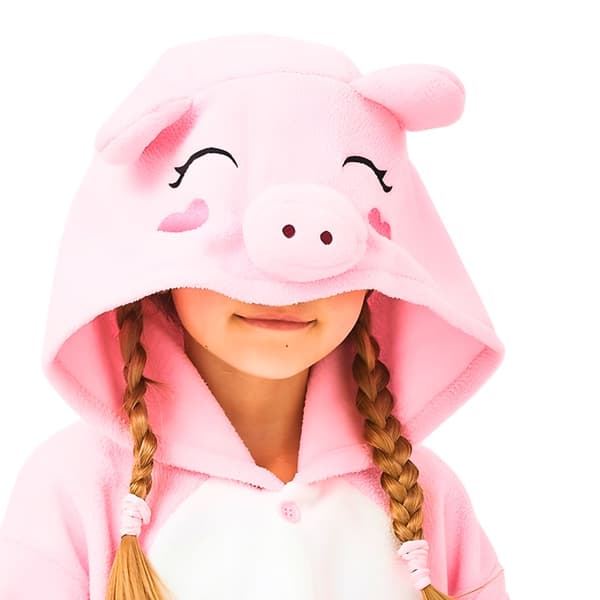 Kigurumi-pyjamas Rosa Gris Barn 95-105 cm