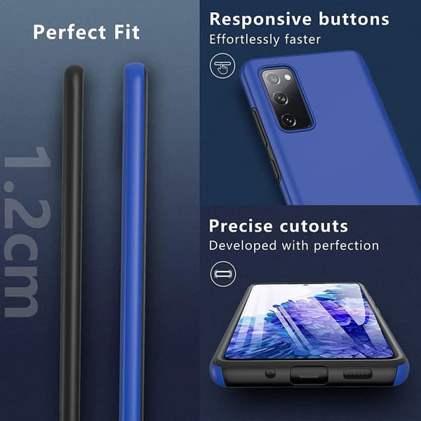 BUMPER ETUI TIL SAMSUNG GALAXY S20 FE BLÅ SORT FULD SM-G785F