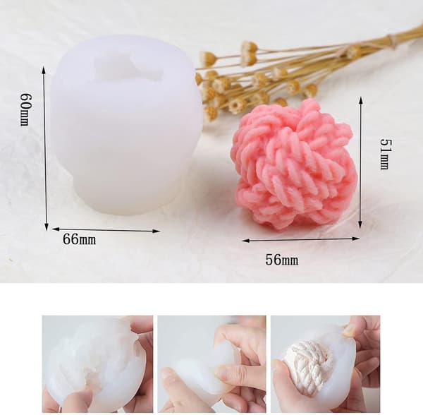 2x FORM TIL LYS, SÆBER, RESIN, SILIKONE, KUGLEN, TERNING, 3D + VÆGER