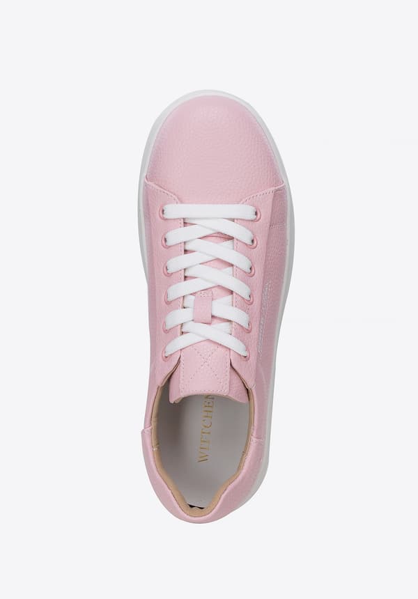 Wittchen Dames klassiske pink platformssneakers, naturlæder